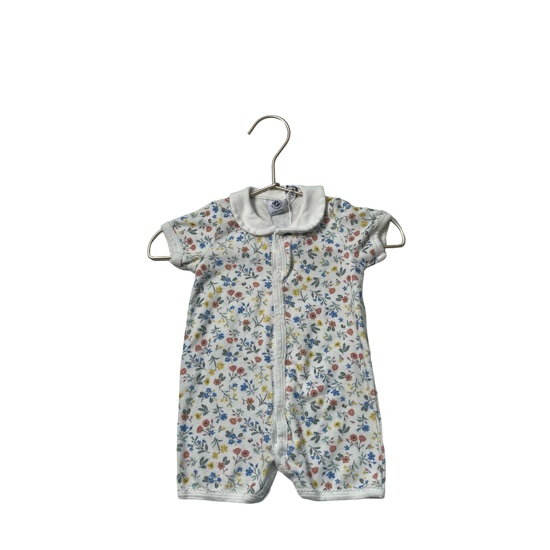 Petit Bateau Ivory Floral Romper - Size 3 Mo - Bounce Mkt