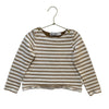 Petit Bateau Ivory & Gold Metallic Striped Gold Knit Top - Size 6A - Bounce Mkt