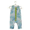 Pitusa Light Blue Tie - Dye One - Piece, Neon Green Ribbon Accent - Size 6 - 12 Mo - Bounce Mkt