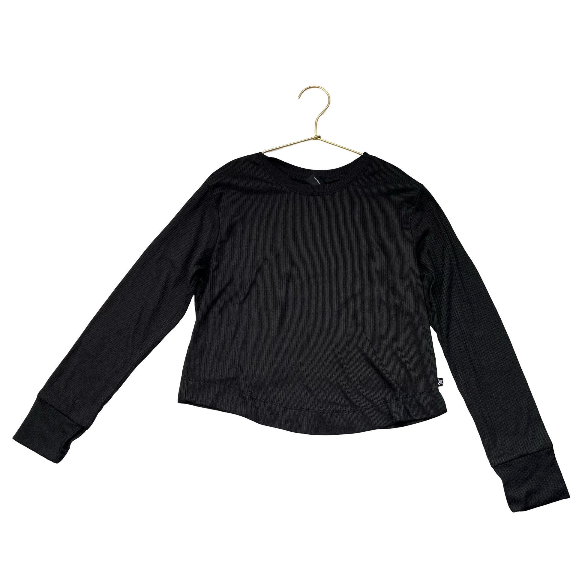 Pixie Lane Black Ribbed Shirt - Size 8 - Bounce Mkt