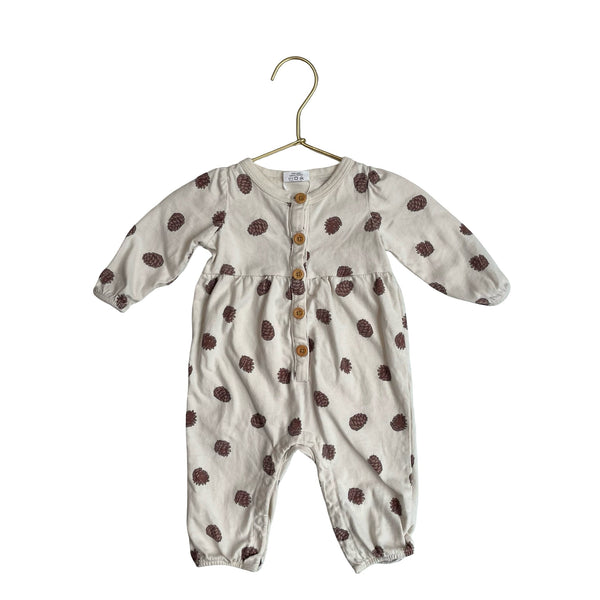 PNW Baby Ivory & Brown Pinecone One - Piece - Size 3 - 6 Mo - Bounce Mkt