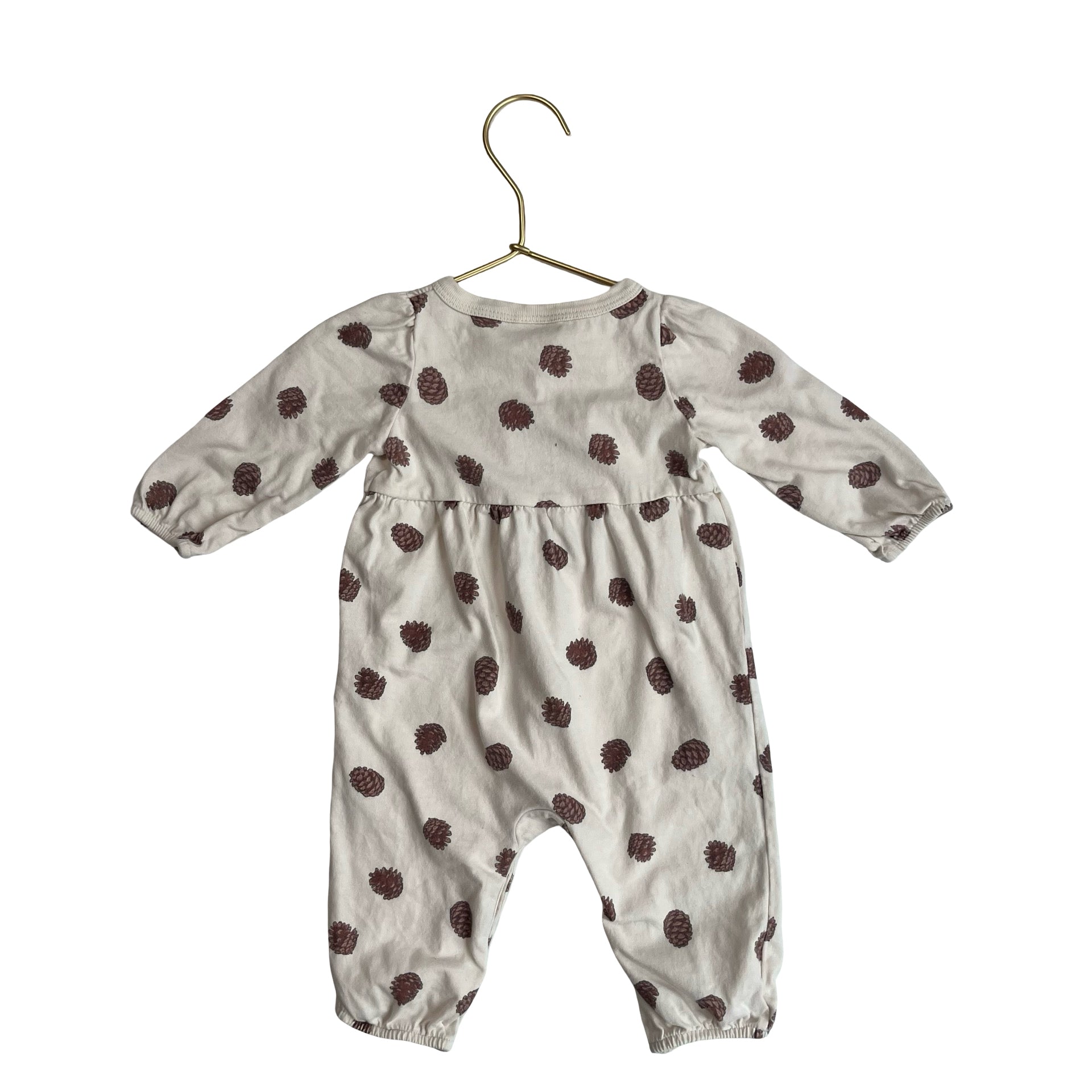 PNW Baby Ivory & Brown Pinecone One - Piece - Size 3 - 6 Mo - Bounce Mkt