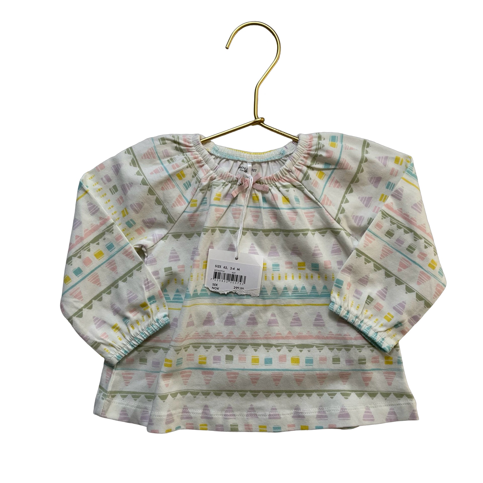 Polarn O. Pyret Pastel Pattern Shirt with Tags - Size 2 - 4 Mo - Bounce Mkt