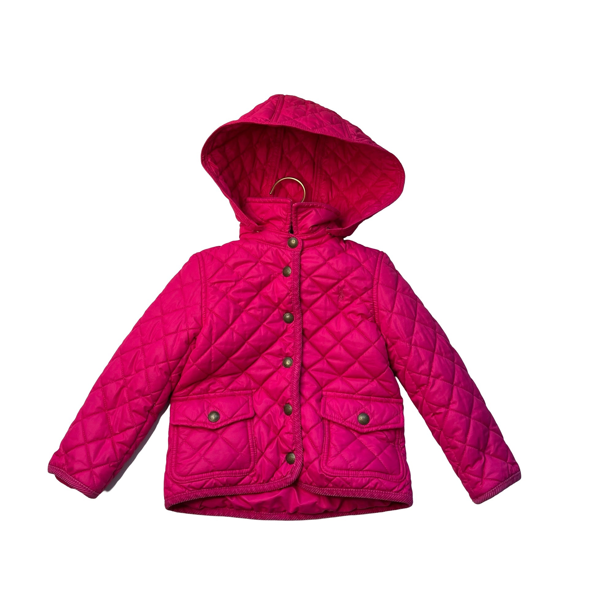 Polo Ralph Lauren Pink Quilted Jacket, Removeable Hood - Size 3 - Bounce Mkt