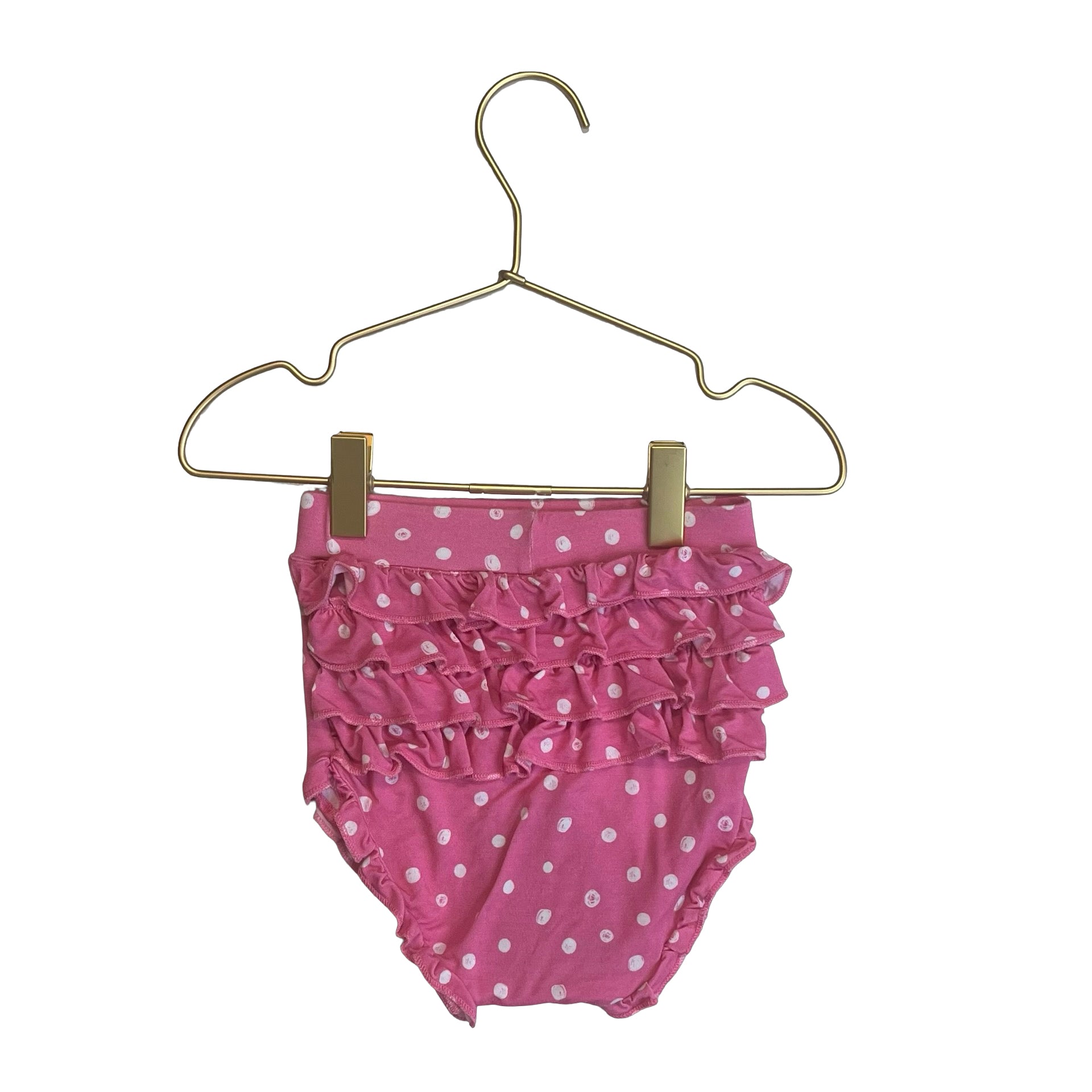 Posh Peanut Pink Dot Ruffle Bubble Shorts - Size 18 - 24 Mo - Bounce Mkt