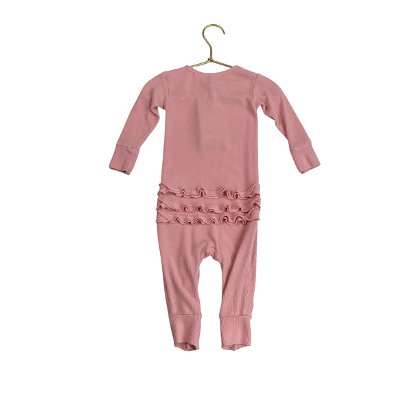Posh Peanut Pink Waffle Henley One - Piece - Size 18 - 24 Mo - Bounce Mkt