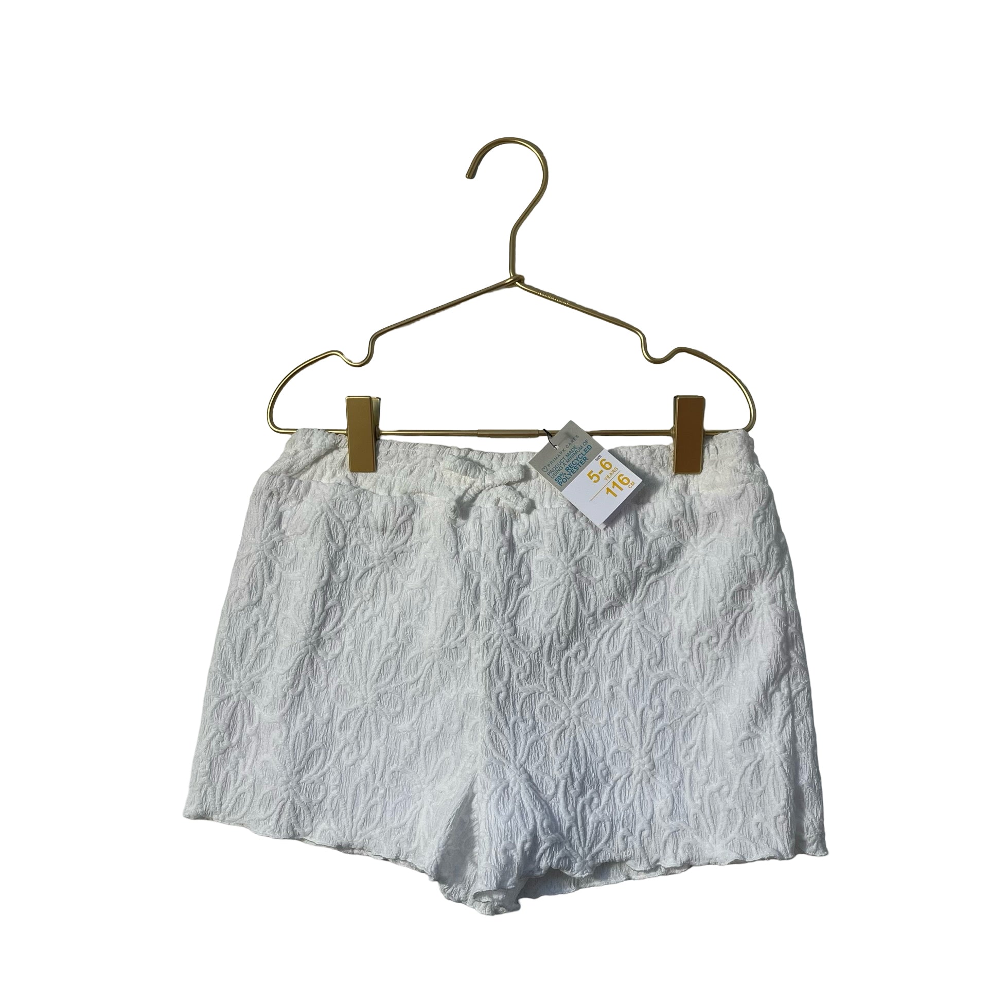 Primark White Flower Shorts with Tags - Size 5 - 6 - Bounce Mkt