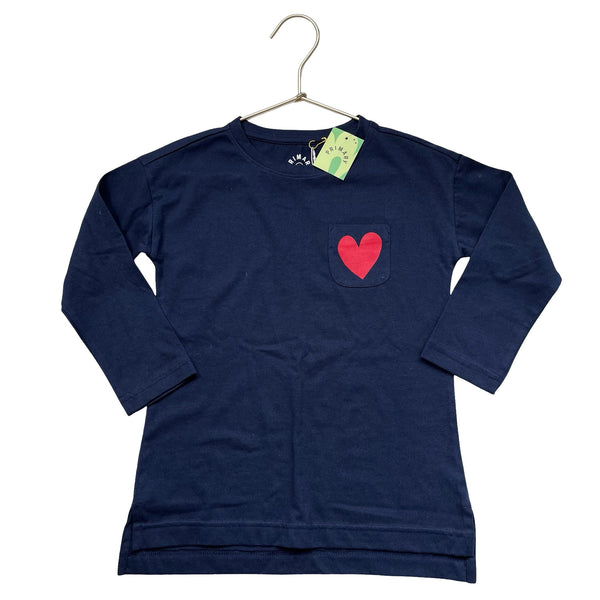 Primary Navy & Red Heart Pocket Shirt with Tags - Size 4 - 5 - Bounce Mkt