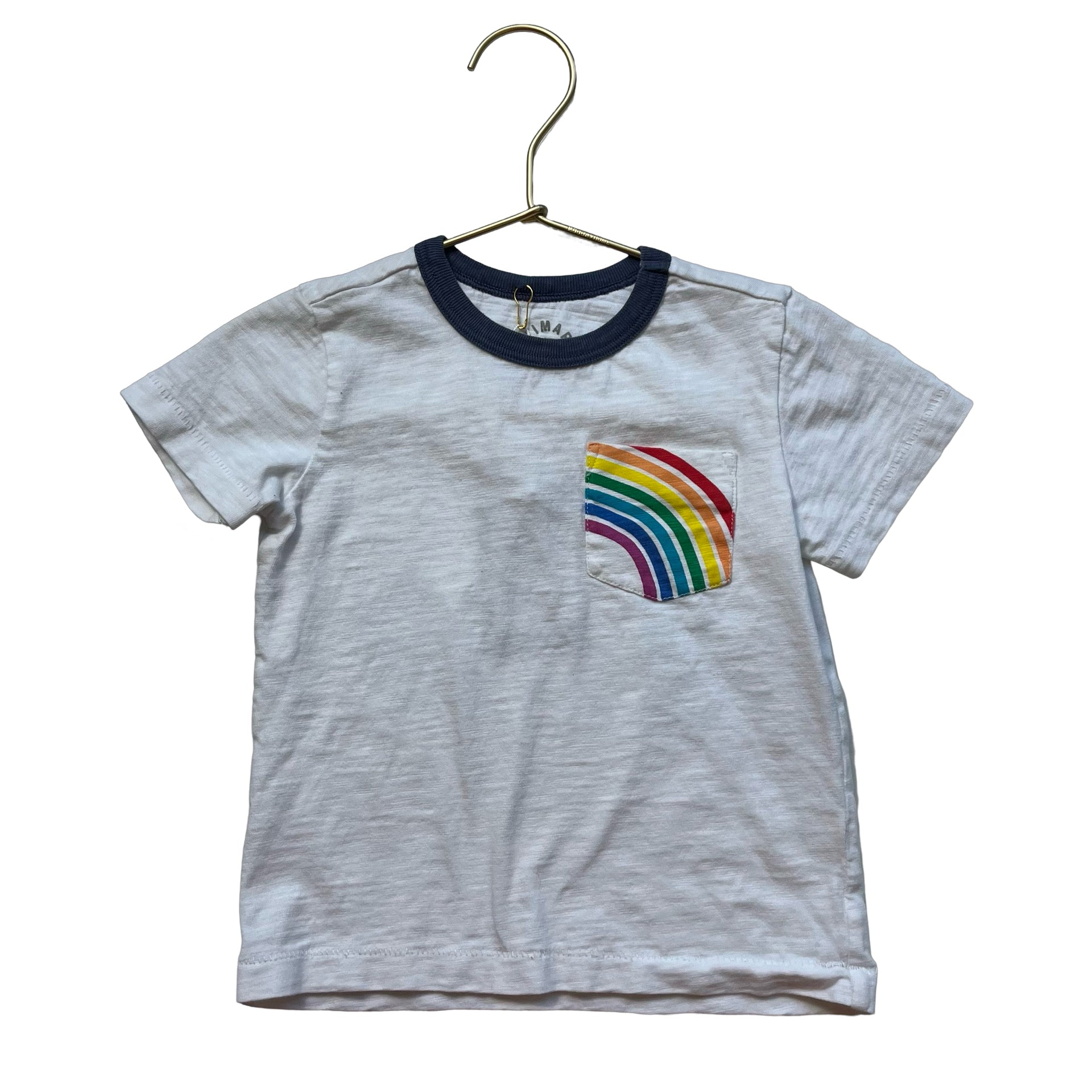 Primary White Rainbow Pocket Tee - Size 2 - Bounce Mkt