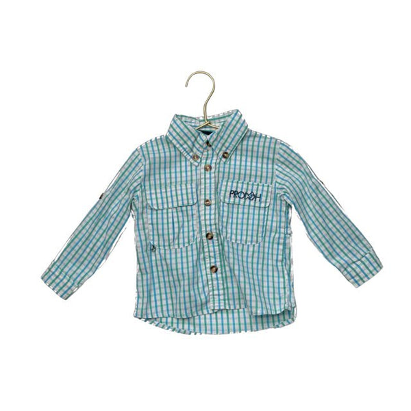 Prodoh Green, Blue, White Check Button Down - Size 12 Mo - Bounce Mkt