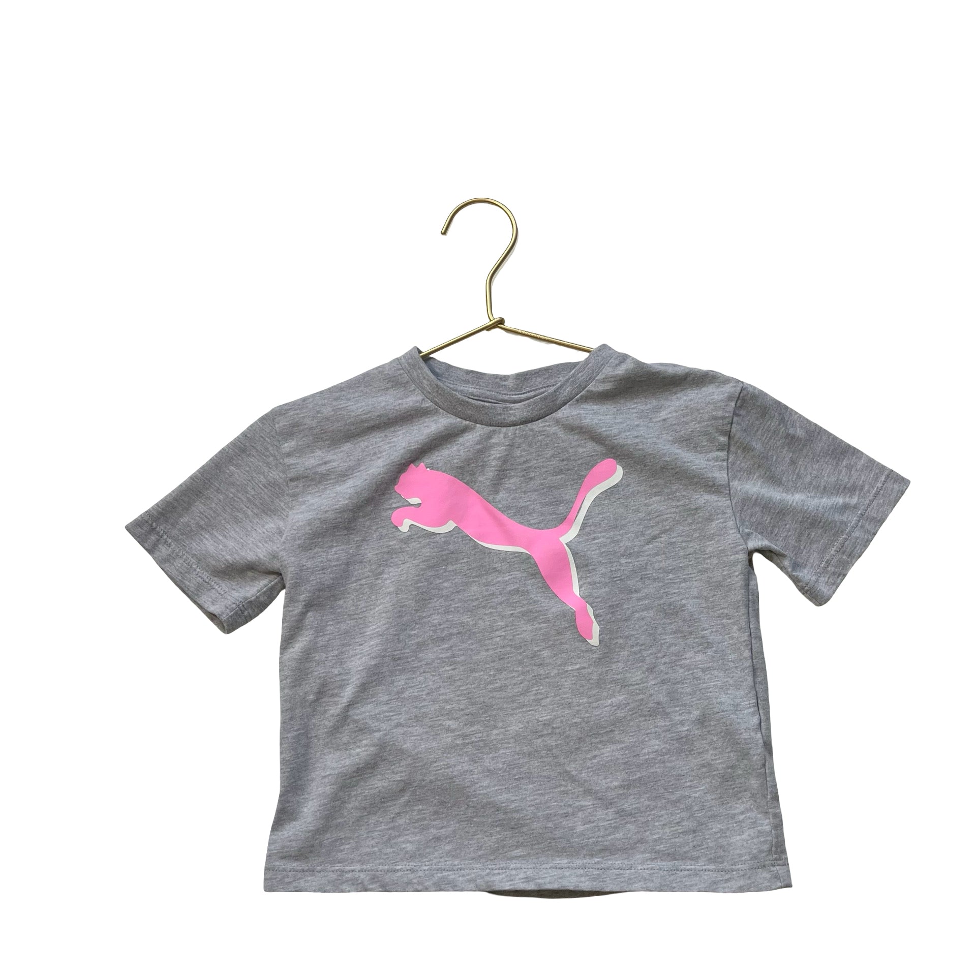 Puma Gray & Pink Logo Tee - Size 4T - Bounce Mkt