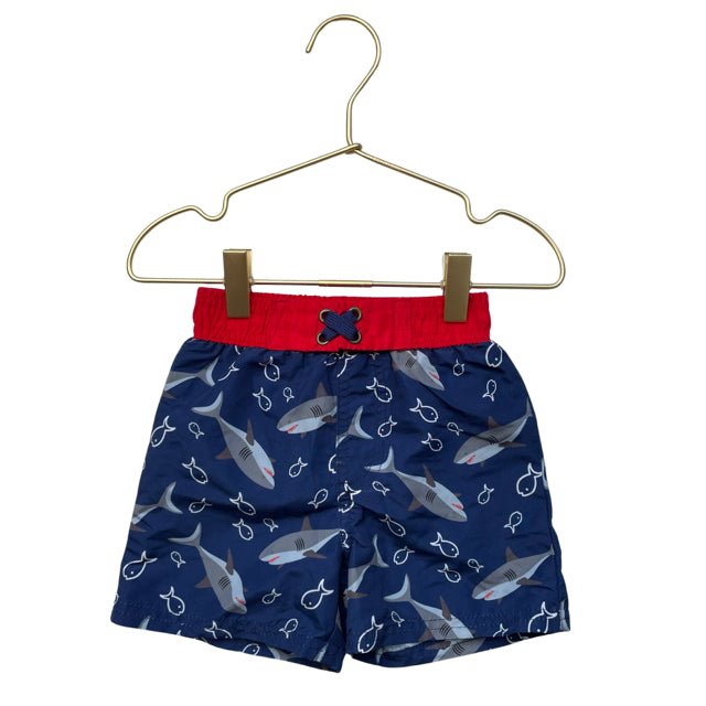 Quad Seven Navy Shark Print Swim Suit - Size 18 Mo - Bounce Mkt