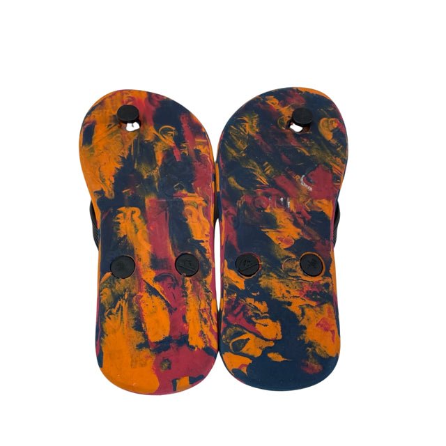 Quiksilver Orange & Black Flip Flops - Size 13/1 - Bounce Mkt