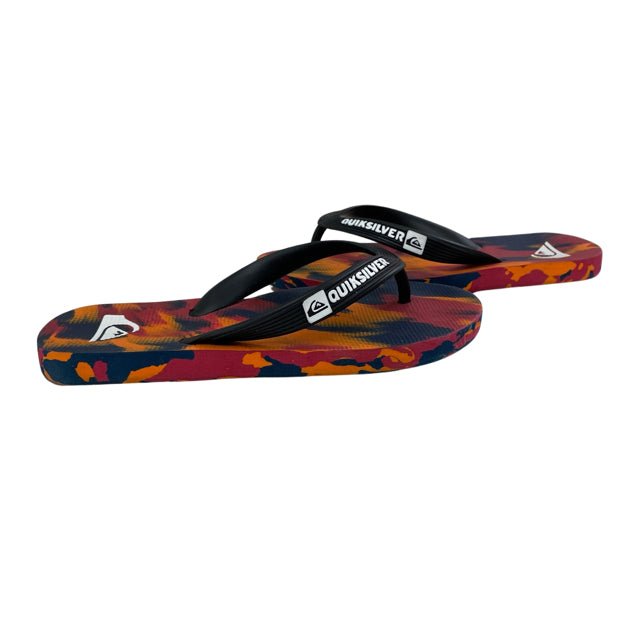 Quiksilver Orange & Black Flip Flops - Size 13/1 - Bounce Mkt