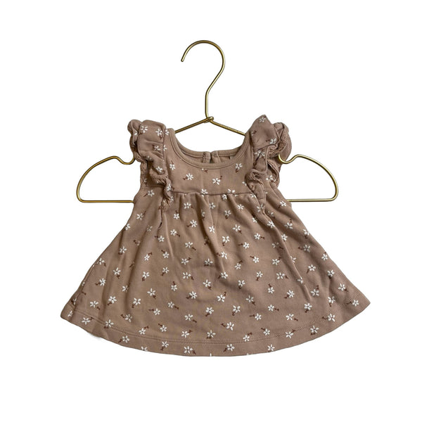 Quincy Mae Tan Floral Top - Size 0 - 3 Mo - Bounce Mkt
