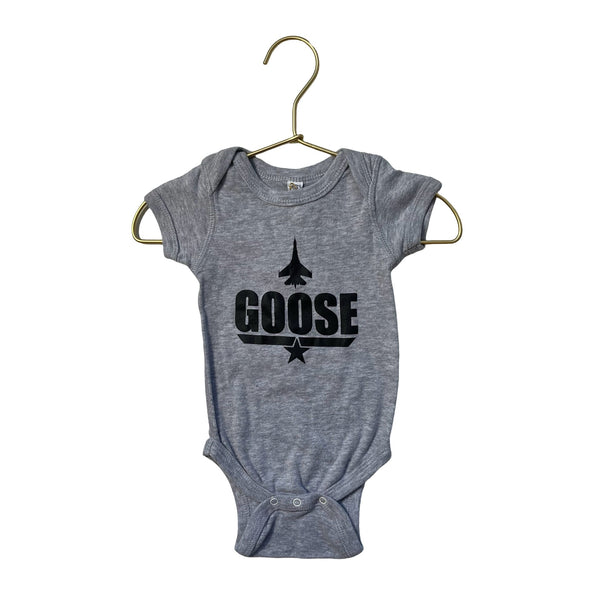 Rabbit Skins Gray 'Goose' Short Sleeve One Piece - Size 6 Months - Bounce Mkt
