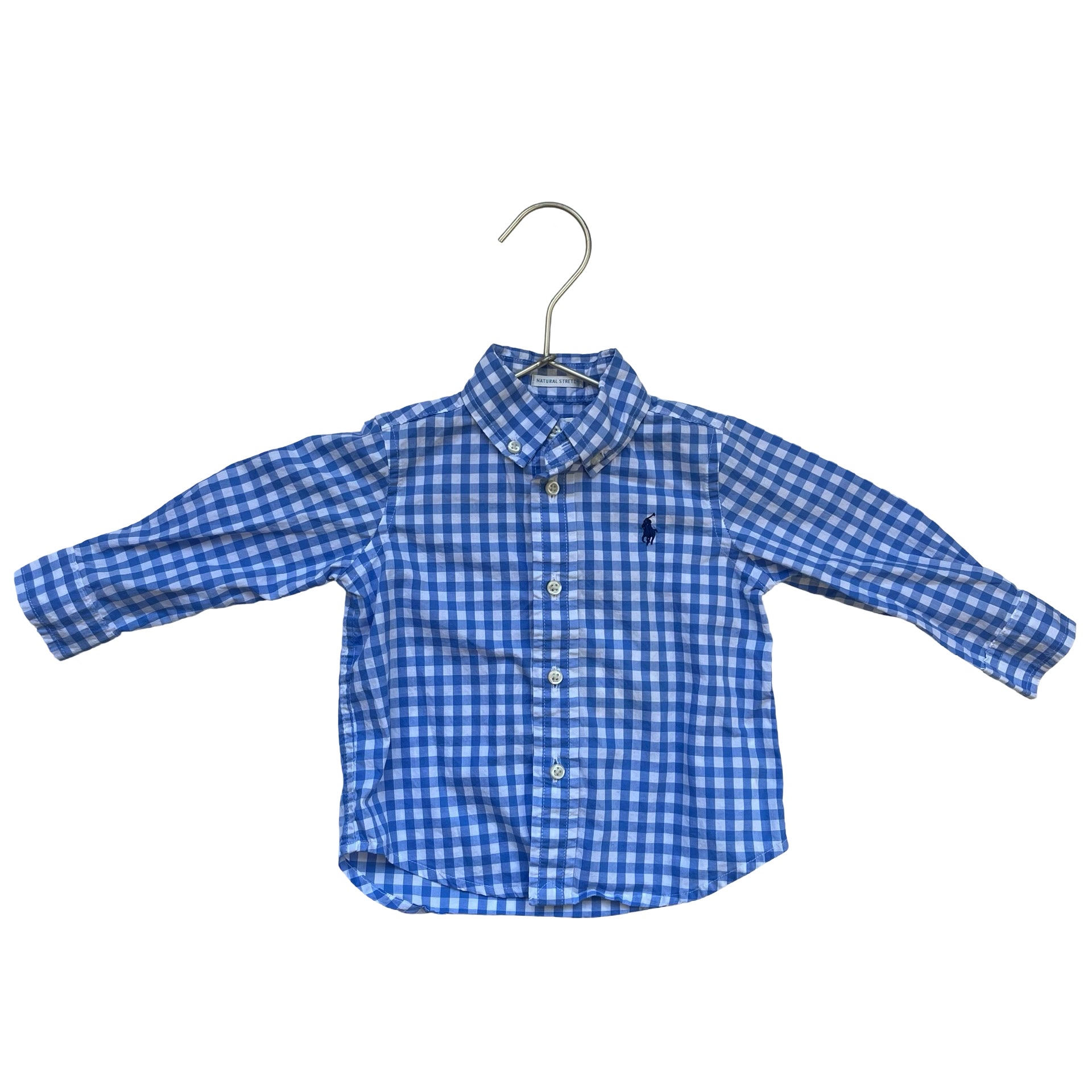 Ralph Lauren Blue Check Button Down - Size 12 Mo - Bounce Mkt