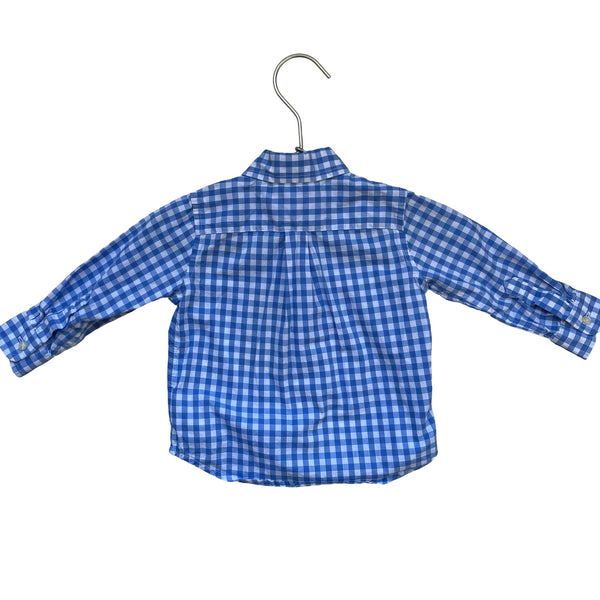 Ralph Lauren Blue Check Button Down - Size 12 Mo - Bounce Mkt