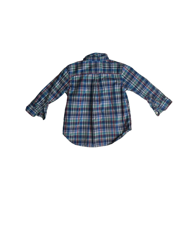 Ralph Lauren Blue, Navy & Red Long Sleeve Button Down Shirt - Size 18 Months - Bounce Mkt