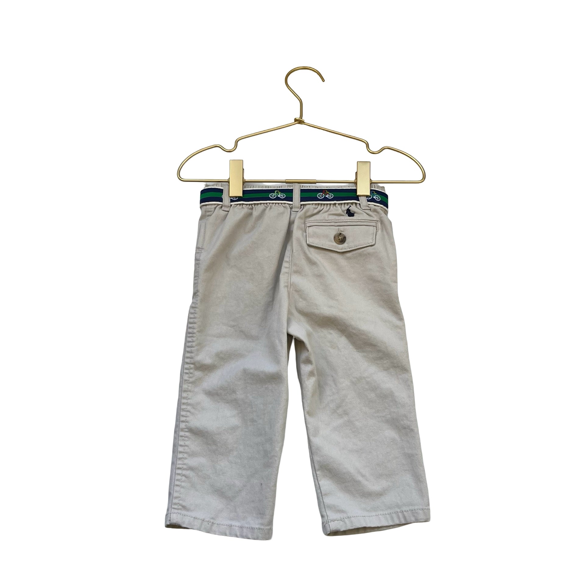 Ralph Lauren Khaki Pants with Bicycle Belt - Size 12 Months - Bounce Mkt