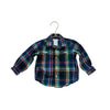 Ralph Lauren Navy, Black & Yellow Plaid Flannel Snap Down Shirt - Size 9 Months - Bounce Mkt