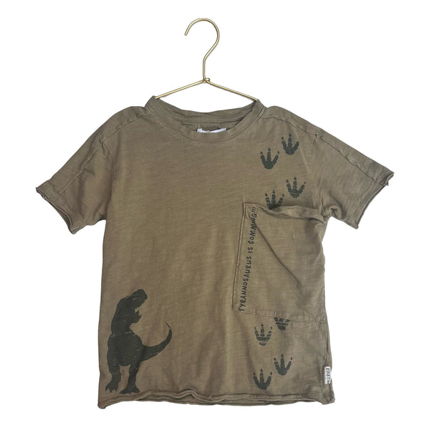 Reserved Olive Green Dinosaur Pocket T-Shirt - Size 104 (4) - Bounce Mkt