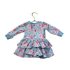 Rock Your Baby Light Blue & Pink Floral Ruffle Dress - Size 6 - 12 Mo - Bounce Mkt