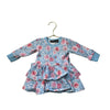 Rock Your Baby Light Blue & Pink Floral Ruffle Dress - Size 6 - 12 Mo - Bounce Mkt
