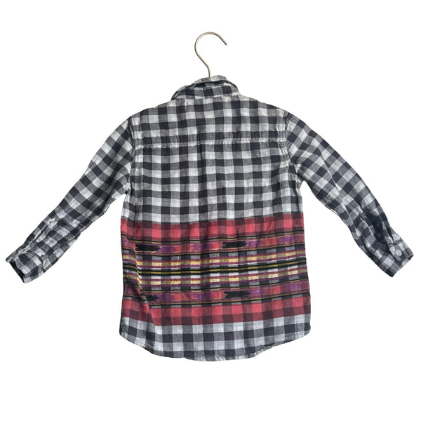 Roller Rabbit Gray & White Check & Colorful Striped Button Down - Size 4 - Bounce Mkt