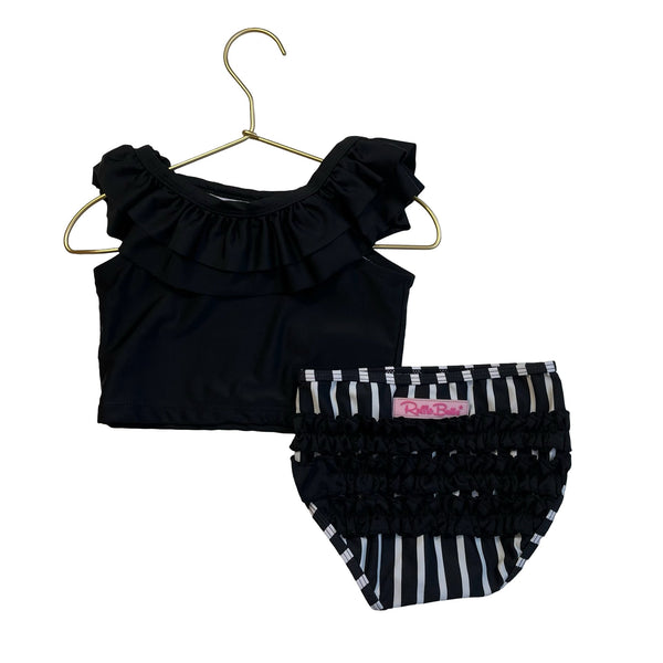 Ruffle Butts Black & White Tankini Swim Suit - Size 3T - Bounce Mkt