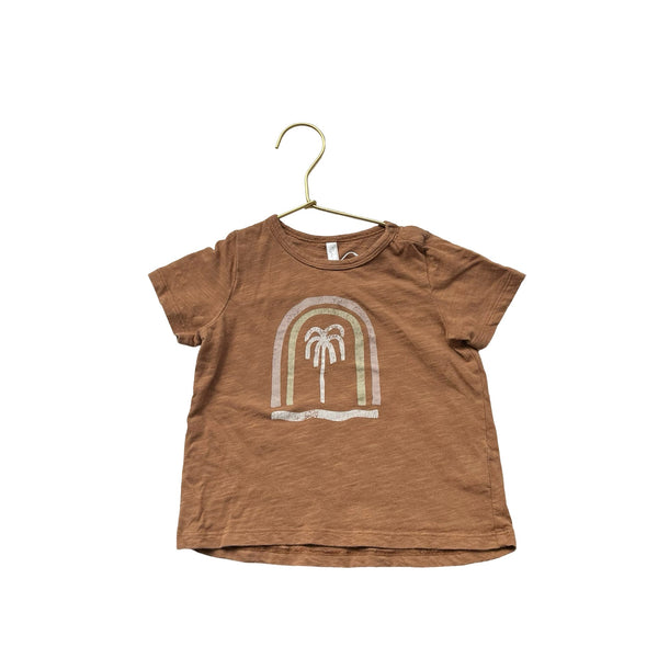 Rylee & Cru Brown Palm Tree & Rainbow Graphic Tee - Size 12 - 18 Mo - Bounce Mkt