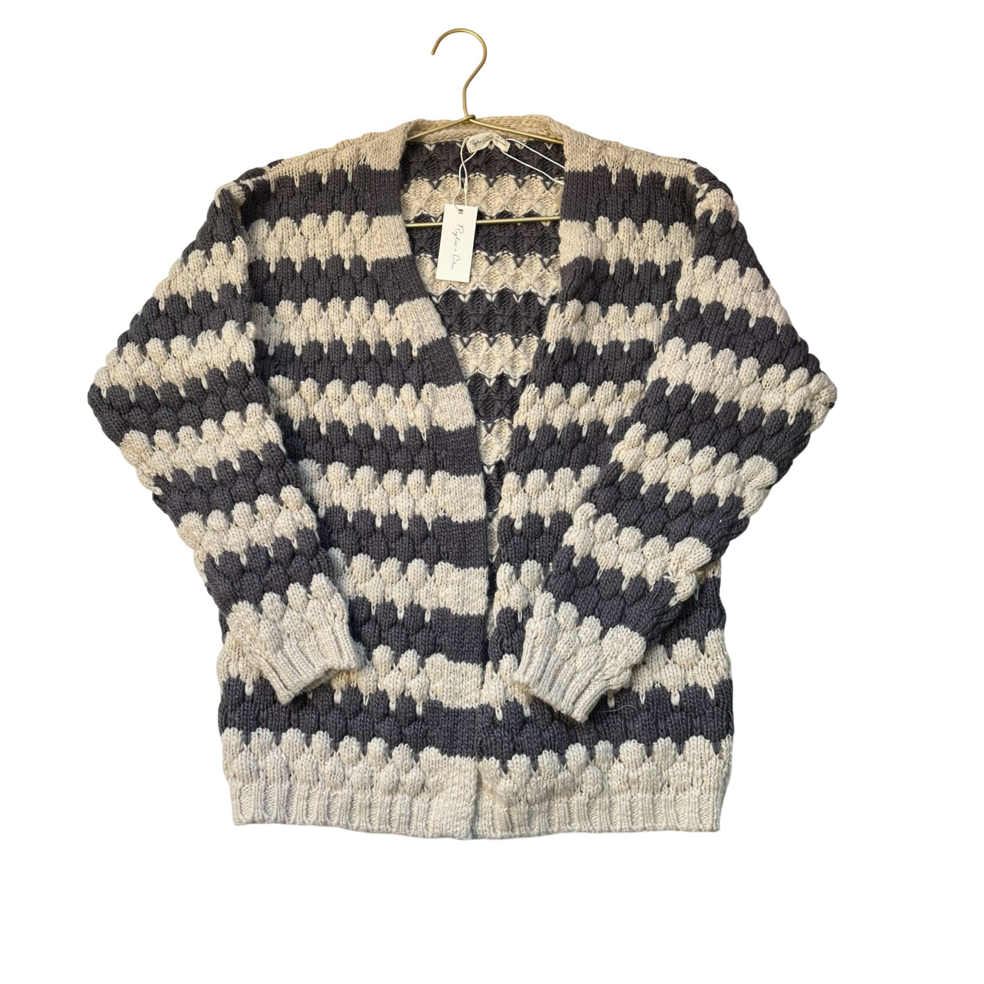 Rylee & Cru Ivory & Gray Open - Front Cardigan with Tags - Size 10 - 12Y - Bounce Mkt