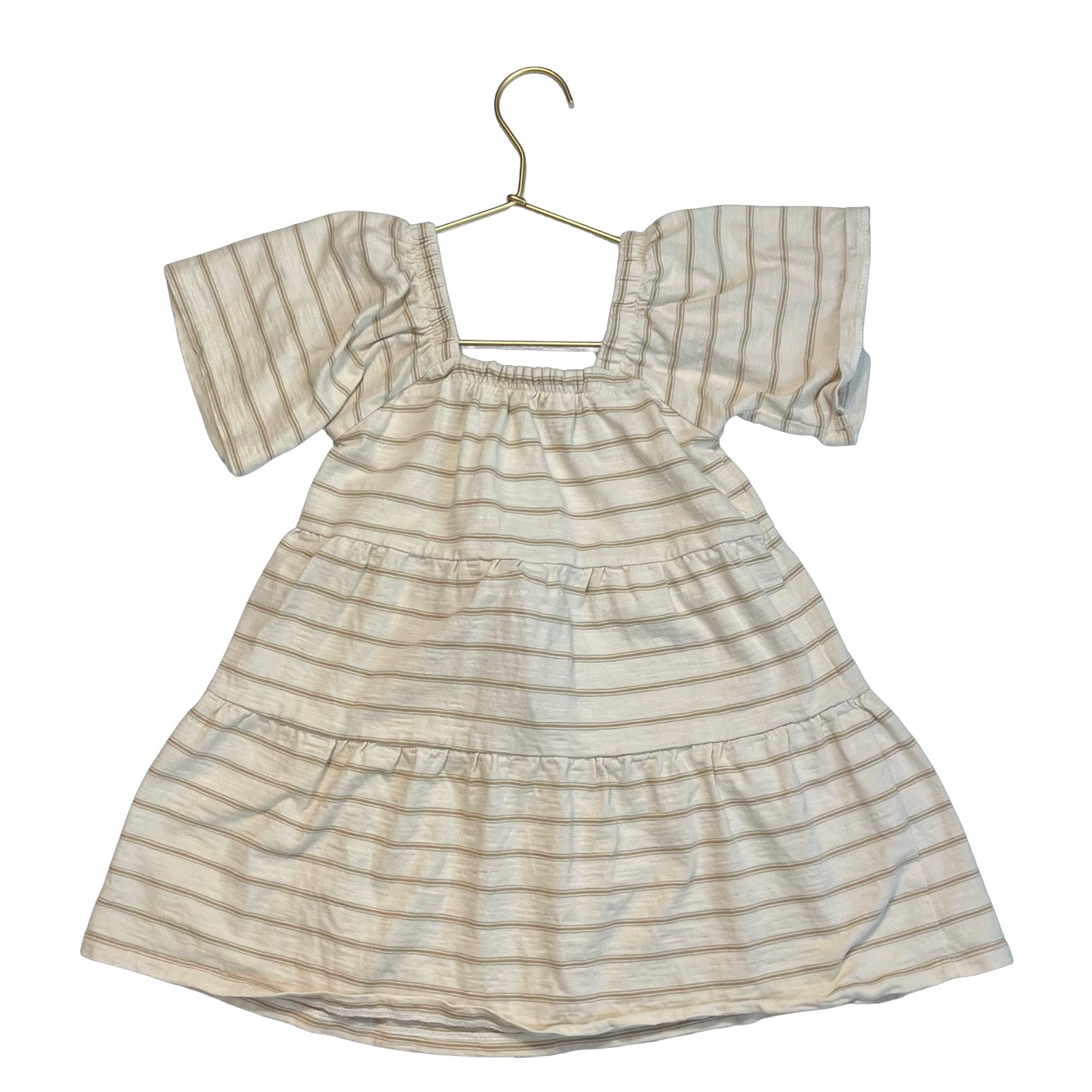 Rylee & Cru Ivory & Tan Striped Dress - Size 4 - 5Y - Bounce Mkt