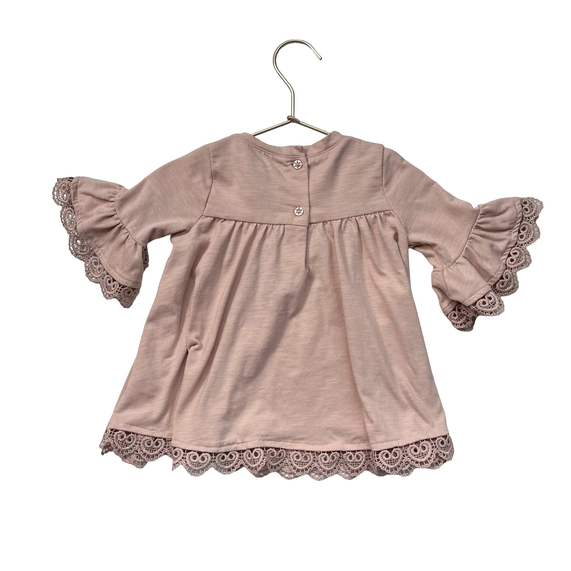 Savannah Pink Eyelet Trim Top - Size 24 Mo - Bounce Mkt
