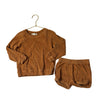 Serendipity Brown Organic Cotton Terry Sweatshirt & Short Set - Size 4 - Bounce Mkt