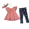 Shabby Chic Peach Shirt, Headband & Navy Leggings Set - Size 18 Mo - Bounce Mkt