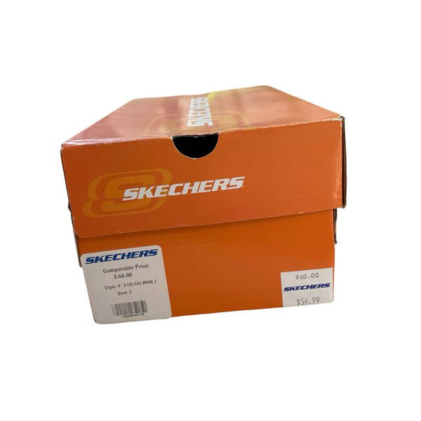 Skechers White Iridescent Sneakers New in Box - Size 1Y Big Kid - Bounce Mkt