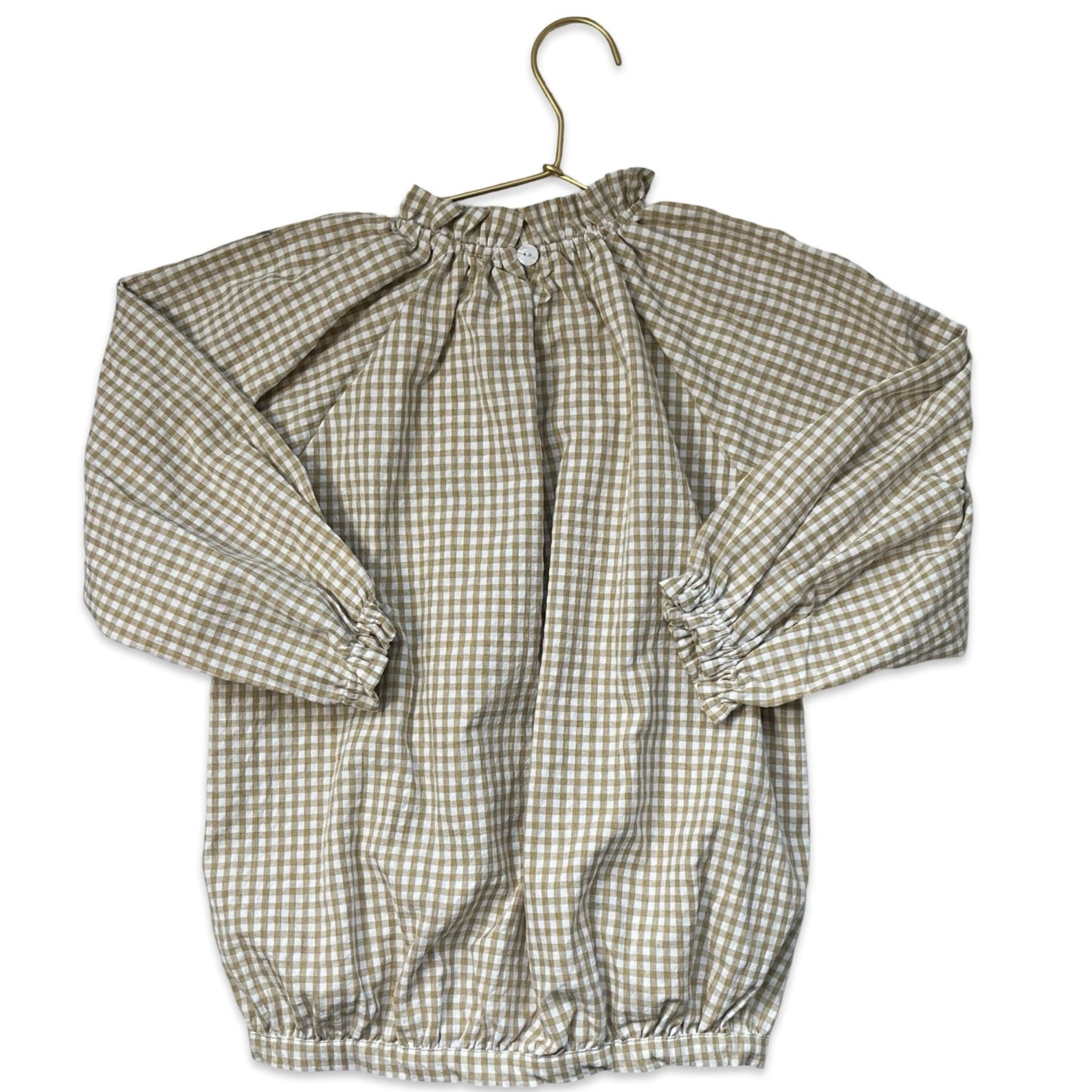 Soor Ploom Tan & Ivory Check Blouse with Tags - Size 8 - 9Y - Bounce Mkt
