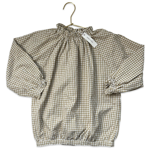 Soor Ploom Tan & Ivory Check Blouse with Tags - Size 8 - 9Y - Bounce Mkt