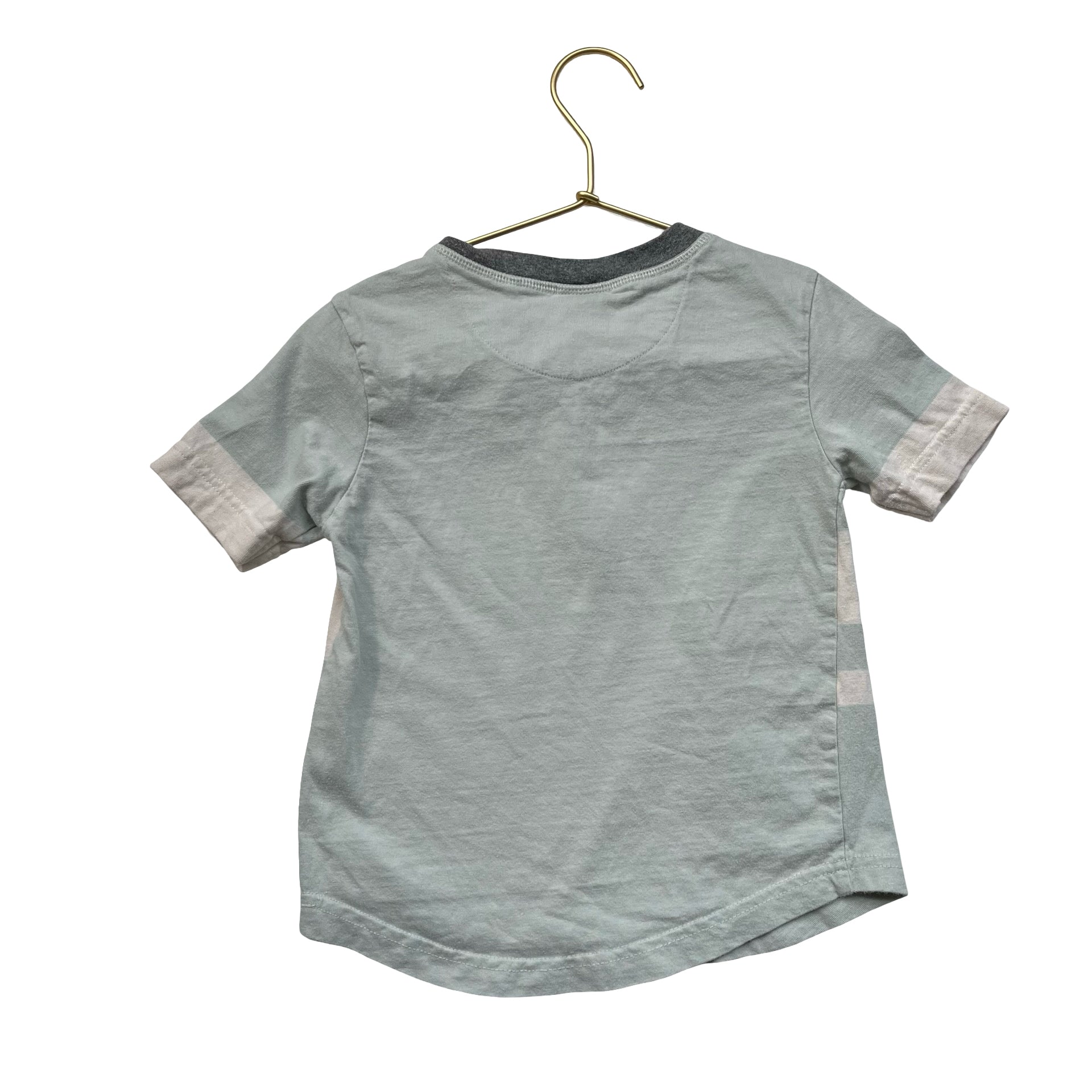 Sovereign Code Sage Green & Ivory Striped Henley Tee - Size 4 - Bounce Mkt