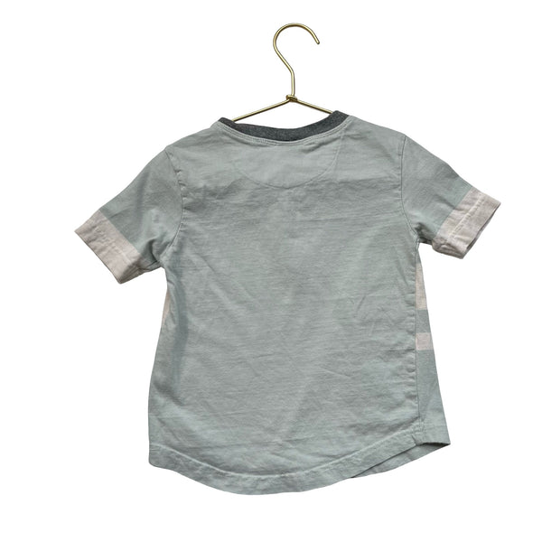 Sovereign Code Sage Green & Ivory Striped Henley Tee - Size 4 - Bounce Mkt