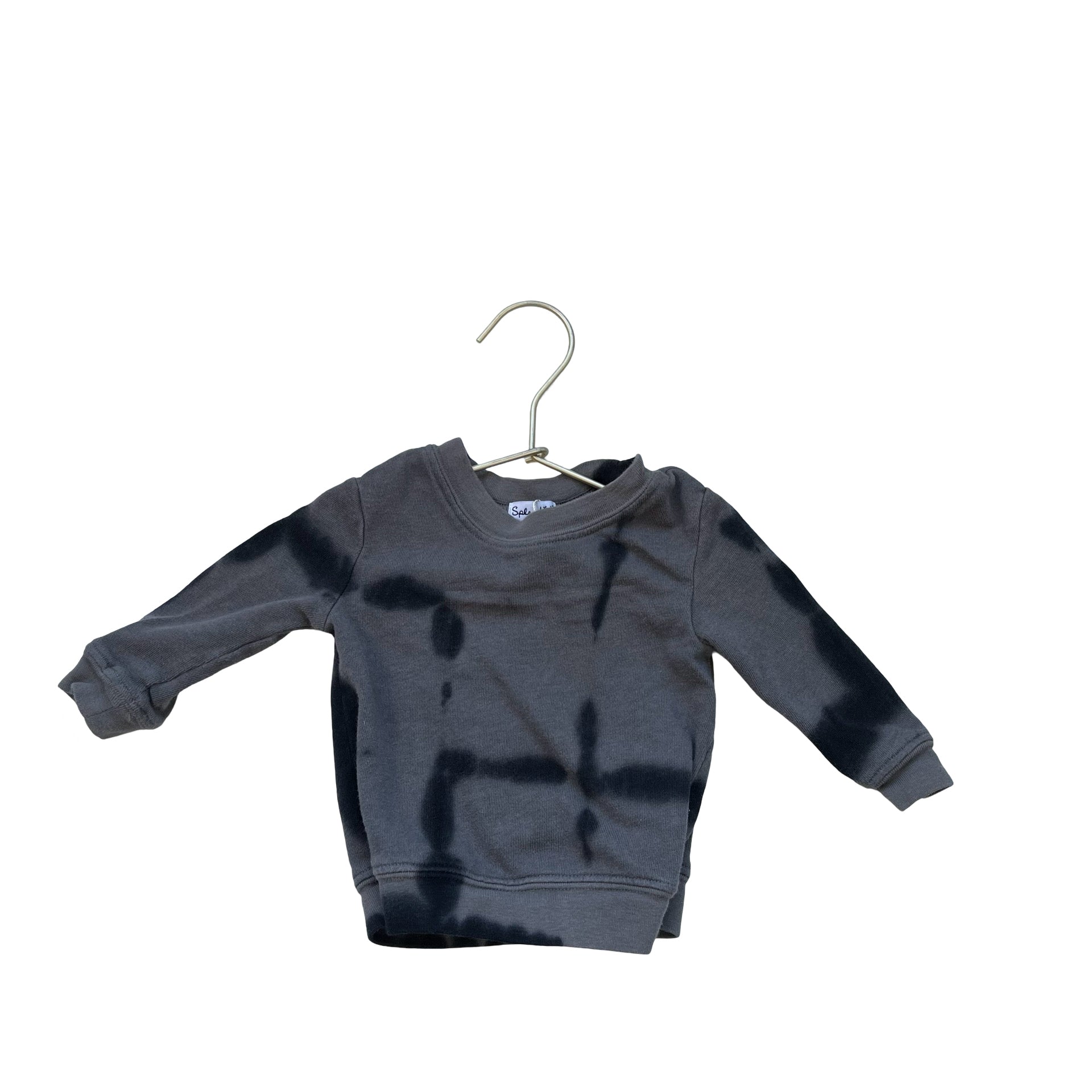 Splendid Dark Gray & Black Tie - Dye Sweatshirt - Size 3 - 6 Mo - Bounce Mkt