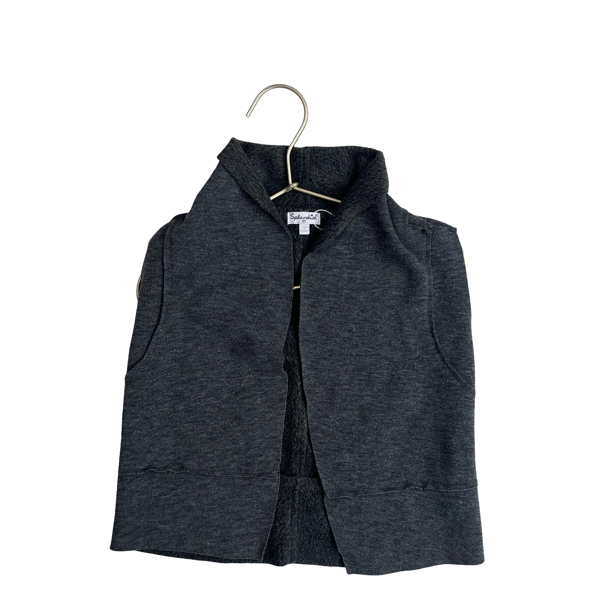 Splendid Dark Gray Open Front Sweatshirt Vest - Size 2T - Bounce Mkt