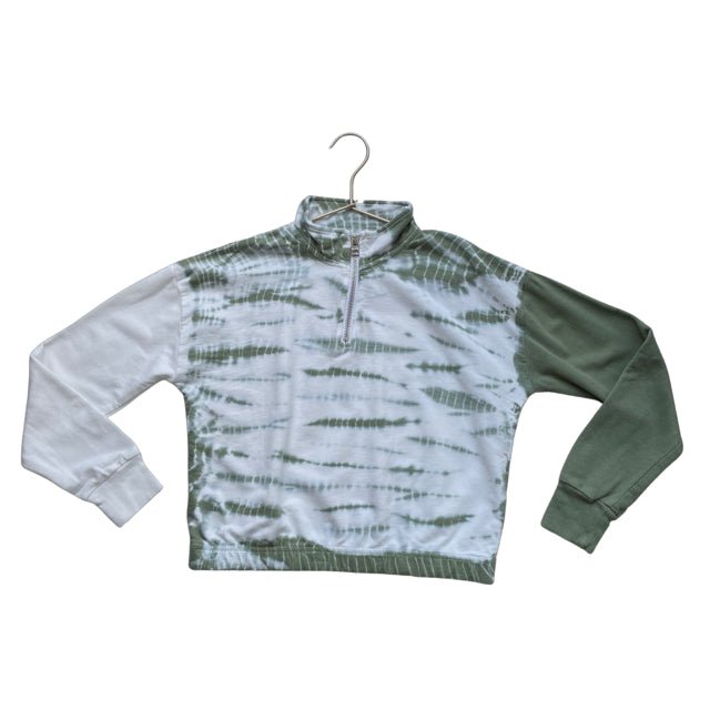 Splendid Green & White Tie-Dye Quarter Zip - Size 12 - Bounce Mkt