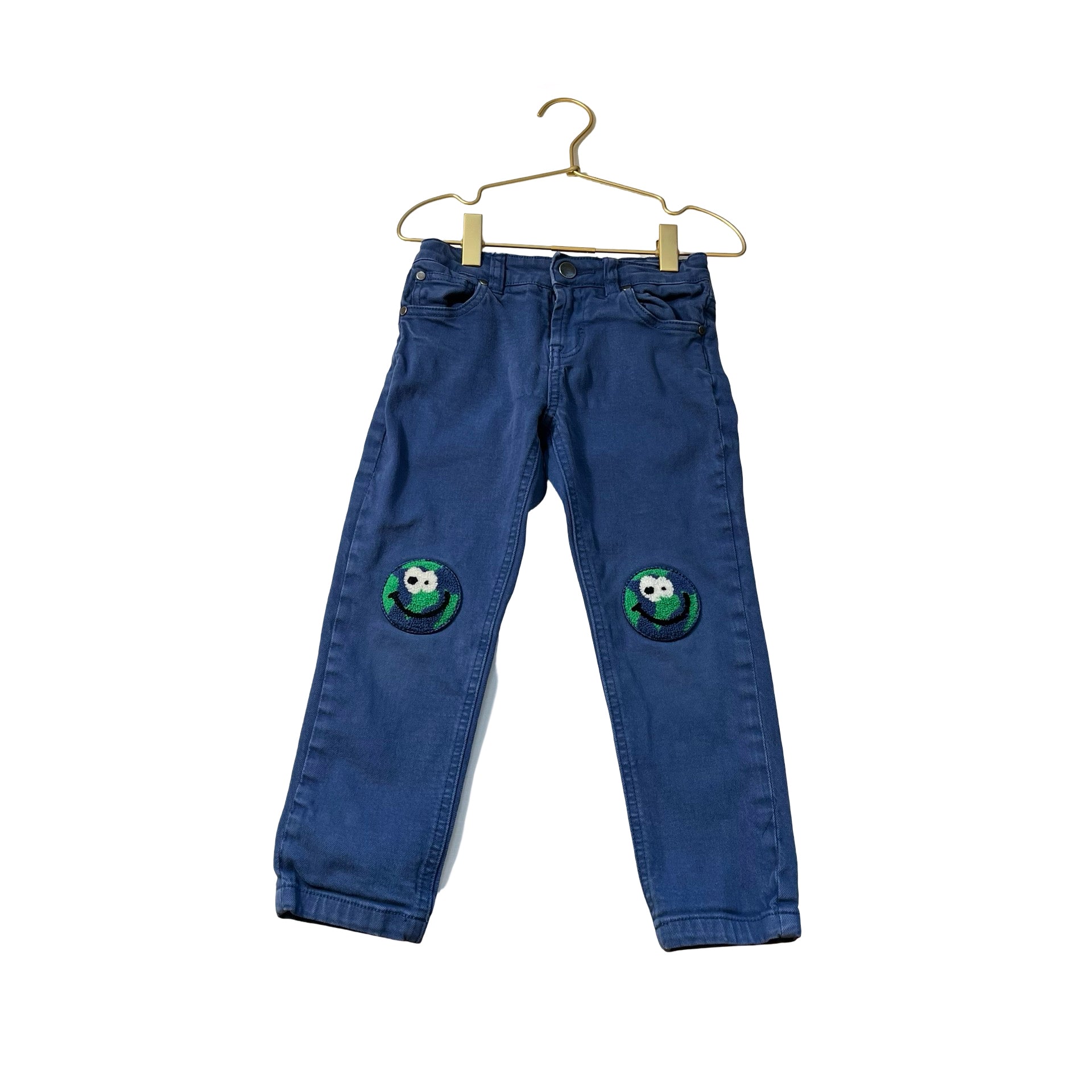 Stella McCartney Kids Blue Denim Earth Patch Pants - Size 5Y - Bounce Mkt