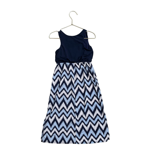 Stella & Sienna Navy, Light Blue & Ivory Ikat Dress - Size 5 - Bounce Mkt