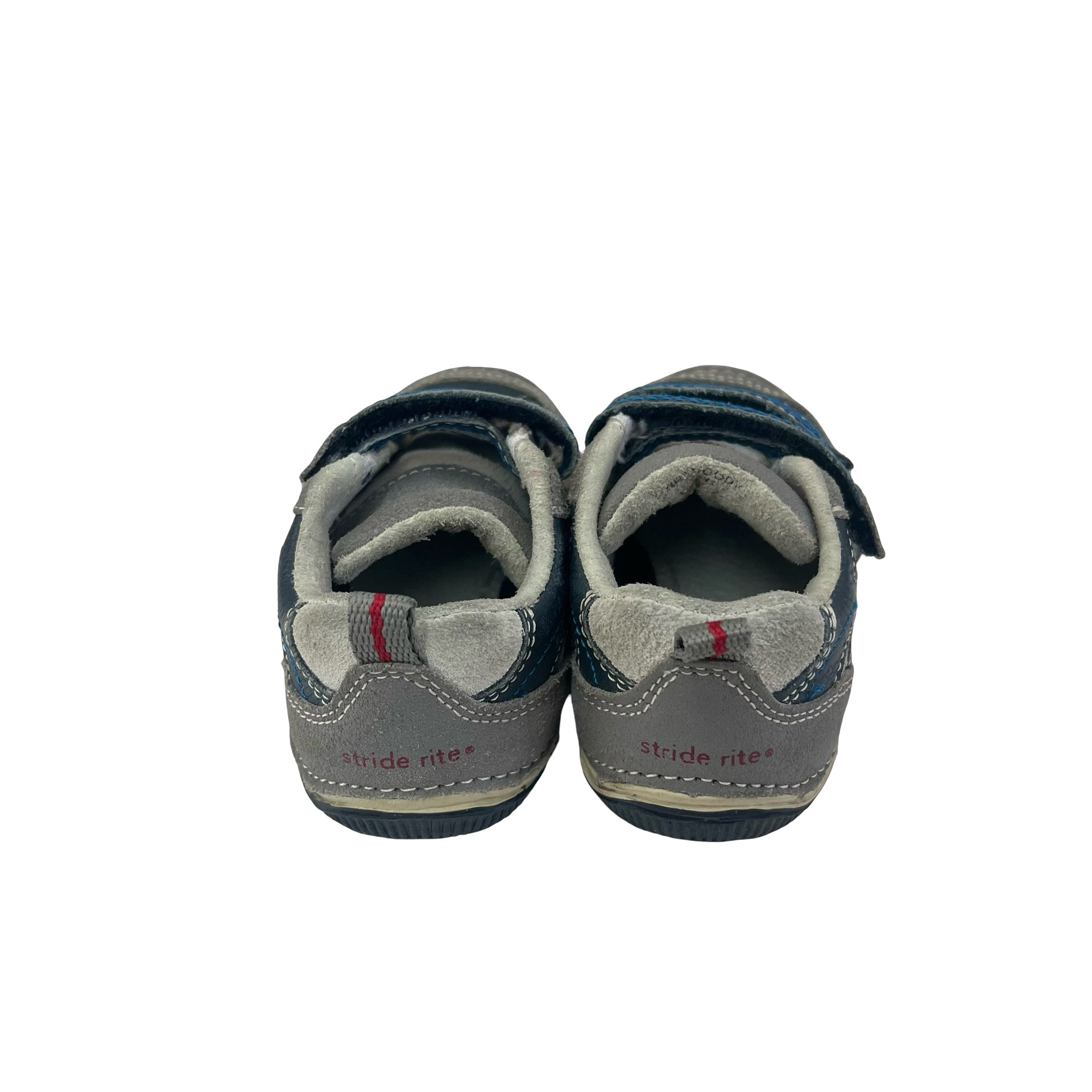 Stride Rite Gray & Navy Velcro Sneakers - Size 5W - Bounce Mkt
