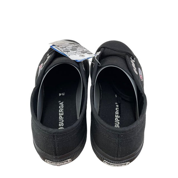 Superga Black Sneakers New in Box Tags Extra Inner Soles Size 34