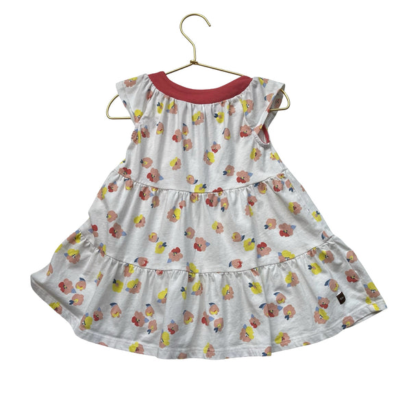 Tea Floral Print Dress, Orange Trim - Size 18 - 24 Mo - Bounce Mkt