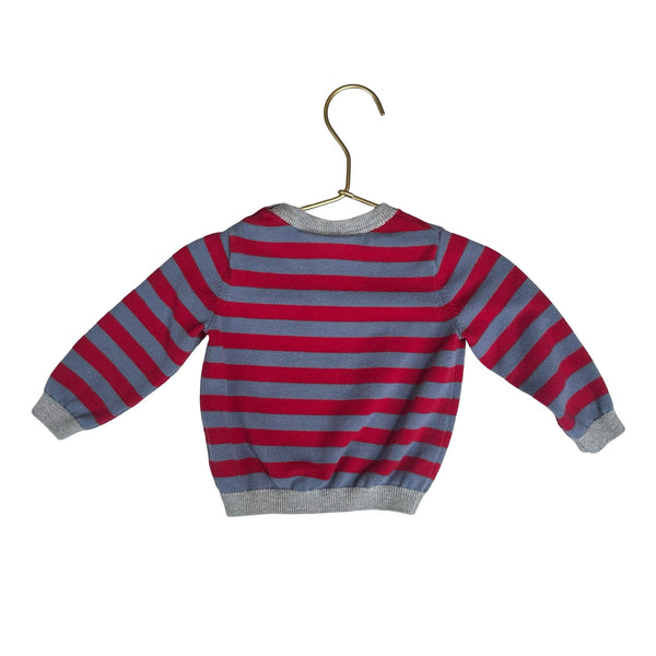 The Little White Company Blue & Red Striped Light Sweater - Size 3 - 6 Mo - Bounce Mkt